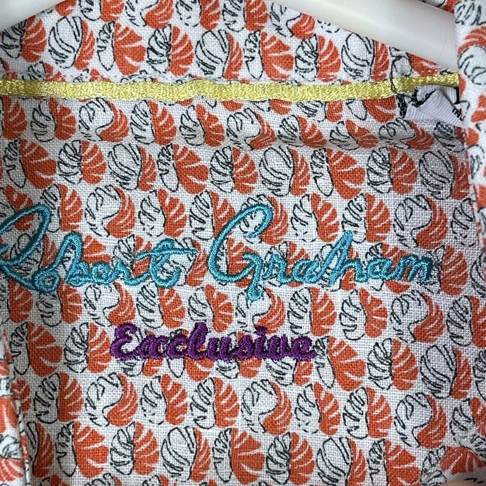Robert Graham Shirt Mens Large White Orange Leaf Long Sleeve Button Up‎ Adult